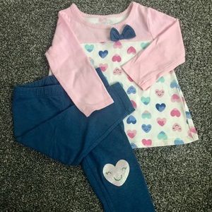 12 months baby girl healthtex hearts matching set
